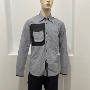 Coldsmoke Kilak Quilted Long Sleeve Shirt Jacket Elbow Patch Blue Black Size XS